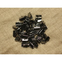 20pc - Embouts métal Noir qualité sans nickel 10x6mm 4558550008381