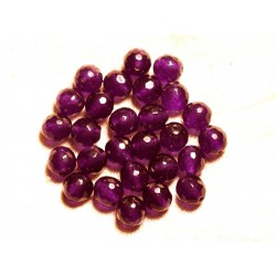 10pc - Perles de Pierre - Jade Violette Boules Facettées 10mm 4558550008398 