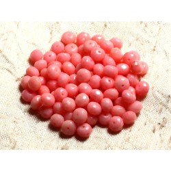 10pc - Perles de Corail Rose Rondelles Facettées 6x4mm 4558550008534