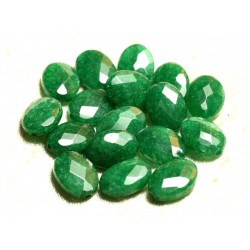 2pc - Perles de Pierre - Jade Verte Ovales Facettés 14x10mm 4558550008930