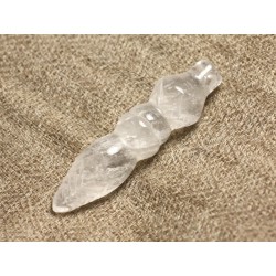 1pc - Pendentif Pendule égyptien Thot Cristal Quartz Gravé 46mm 4558550010315