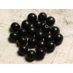 10pc - Perles Turquoise Synthèse Boules 10mm Noir 4558550011169