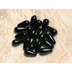 4pc - Perles de Pierre - Onyx Noir Gouttes 16x8mm 4558550011190