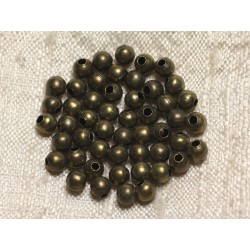 50pc - Perles Métal Bronze Qualité Boules 4mm 4558550013316