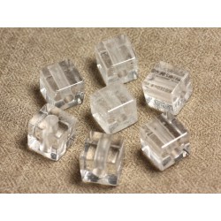 1pc - Pendentif Pierre semi précieuse - Cristal Quartz Cube 15mm 4558550013583
