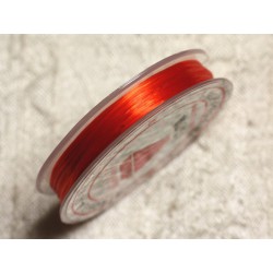 Bobine 10m - Fil Elastique Fibre 0.8-1mm Orange Rouge 4558550014078