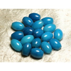 2pc - Perles de Pierre - Jade Bleue Olives 16x12mm   4558550015402