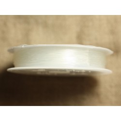 1 bobine 10 mètre - Fil Elastique 0.6mm Blanc Transparent - 4558550017208 