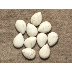 4pc - Perles de Pierre - Magnésite gouttes plates 18x13mm 4558550012340 