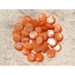 20pc - Perles Nacre Palets 10mm Orange 4558550020079 