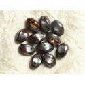 10pc - Perles Céramique Grises Olives 16mm   4558550020215