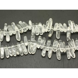 10pc - Perles Cristal de Roche Quartz Batonnets 12-25mm - 4558550021540 