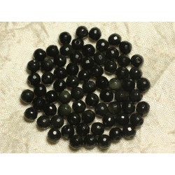10pc - Perles de Pierre - Obsidienne Arc en Ciel Facettée 6mm 4558550023803
