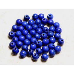 40pc - Perles Turquoise Synthèse Boules 6mm Bleu nuit 4558550023919 