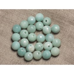 2pc - Perles de Pierre Perçage 2.5mm - Amazonite Boules Facettées 10mm 4558550024879