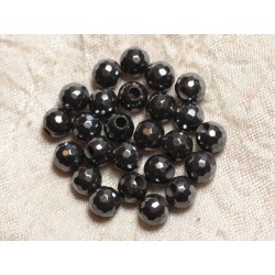 5pc - Perles de Pierre Perçage 2.5mm - Hématite Facettée 8mm 4558550024671