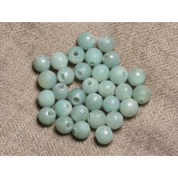 4pc - Perles de Pierre Perçage 2.5mm - Amazonite Boules Facettées 8mm 4558550026040