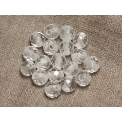 2pc - Perles de Pierre Perçage 2.5mm - Cristal Quartz Facetté 10mm 4558550090812 