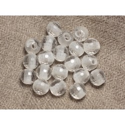 2pc - Perles de Pierre Perçage 2.5mm - Cristal Quartz Facetté 8mm 4558550027283