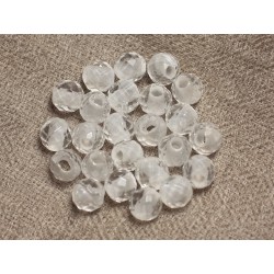 2pc - Perles de Pierre Perçage 2.5mm - Cristal Quartz Facetté 8mm 4558550027702