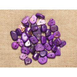 10pc - Perles Turquoise Synthèse - Chips Rocailles 6-12mm Violet 4558550027917