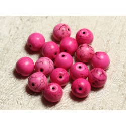 10pc - Perles Turquoise Synthèse Boules 12mm Rose 4558550008251 