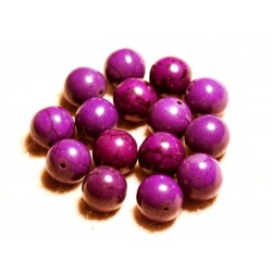 4pc - Perles Turquoise Synthèse Boules 14mm Violet 4558550028716
