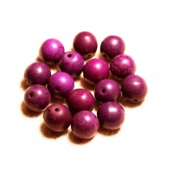 10pc - Perles Turquoise Synthèse Boules 12mm Violet 4558550028808