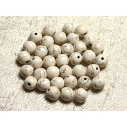 20pc - Perles Turquoise Synthèse Boules 8mm Blanc 4558550028846 