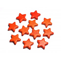 5pc - Perles Turquoise Synthèse Étoiles 20mm Orange  4558550029232