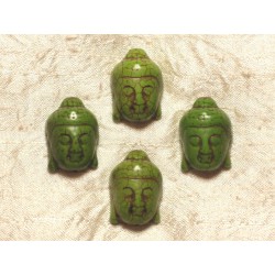 2pc - Perle Turquoise Synthèse Bouddha 29mm Vert 4558550029676 