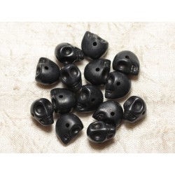 10pc Perles Crânes Têtes de Mort Turquoise Synthèse 14mm Blanc 4558550030245
