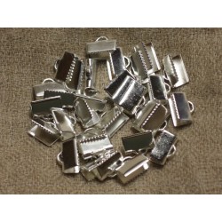 20pc - Embouts métal argenté qualité sans nickel 10x5mm 4558550029737