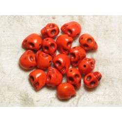Perles Crâne Tête de Mort 12mm Noir 4558550034892 10pc