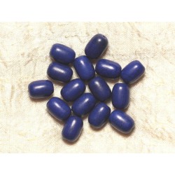 10pc - Perles Turquoise synthèse Tonneaux 14x9mm - Bleu foncé 4558550031983