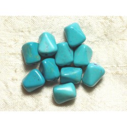 10pc - Perles Turquoise synthèse Nuggets Turquoises12mm 4558550033499