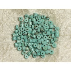 20pc - Perles Turquoise synthèse - Rondelles 5x2mm Bleu Turquoise - 4558550034274 