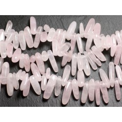 10pc - Perles de Pierre - Longues Rocailles de Quartz Rose 12-20mm 4558550035790