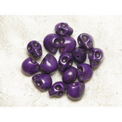 Sac 10pc - Perles Tête de Mort Crâne Violets 10x12 mm 4558550036445