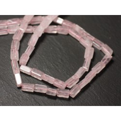 Fil 35cm 41pc env - Perles de Pierre - Quartz Rose Rectangles Cubes 6-9mm - 8741140012929 