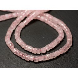 Fil 35cm 89pc env - Perles de Pierre - Quartz Rose Rondelles Heishi 5mm - 8741140013025 