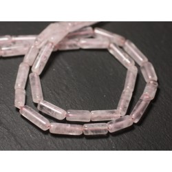 Fil 37cm 26pc env - Perles de Pierre - Quartz Rose Tubes 10-15mm - 8741140013285 