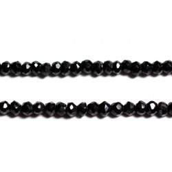 10pc - Perles de Pierre - Spinelle noir Rondelles Facettées 4-5x3-4mm - 8741140010260 