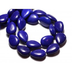 Fil 39cm 22pc env - Perles de Pierre Turquoise Synthèse Gouttes 18x14mm Bleu nuit 