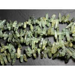 Fil 39cm 70pc env - Perles de Pierre - Phrénite Rocailles Chips Batonnets 12-25mm 