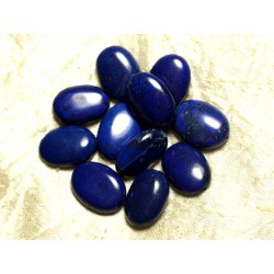 Fil 39cm 18pc env - Perles de Pierre Turquoise Synthèse Ovales 20x15mm Bleu nuit 