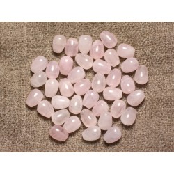 Fil 39cm 48pc env - Perles de Pierre - Quartz Rose Gouttes 8x6mm 