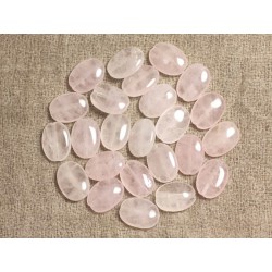 Fil 39cm 26pc env - Perles de Pierre - Quartz Rose Ovales 14x10mm 