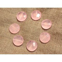 Fil 39cm 27pc env - Perles de Pierre - Jade Palets Facettés 14mm Rose clair 