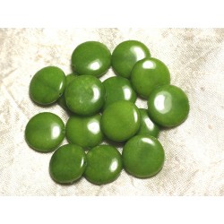 Fil 39cm 20pc env - Perles de Pierre - Jade Palets 18mm Vert Pomme 